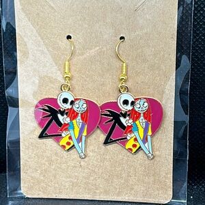 Jack And Sally Nightmare Before Christmas Earrings dangle